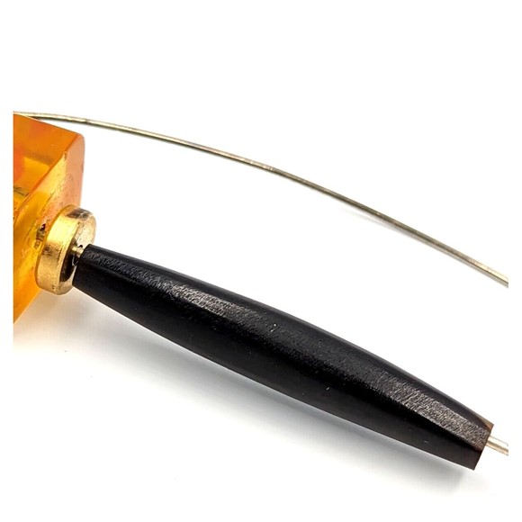 Sterling Silver Amber Brooch Modernist Artist Made Vintage Safety Pin Type 925 - Picture 8 of 13